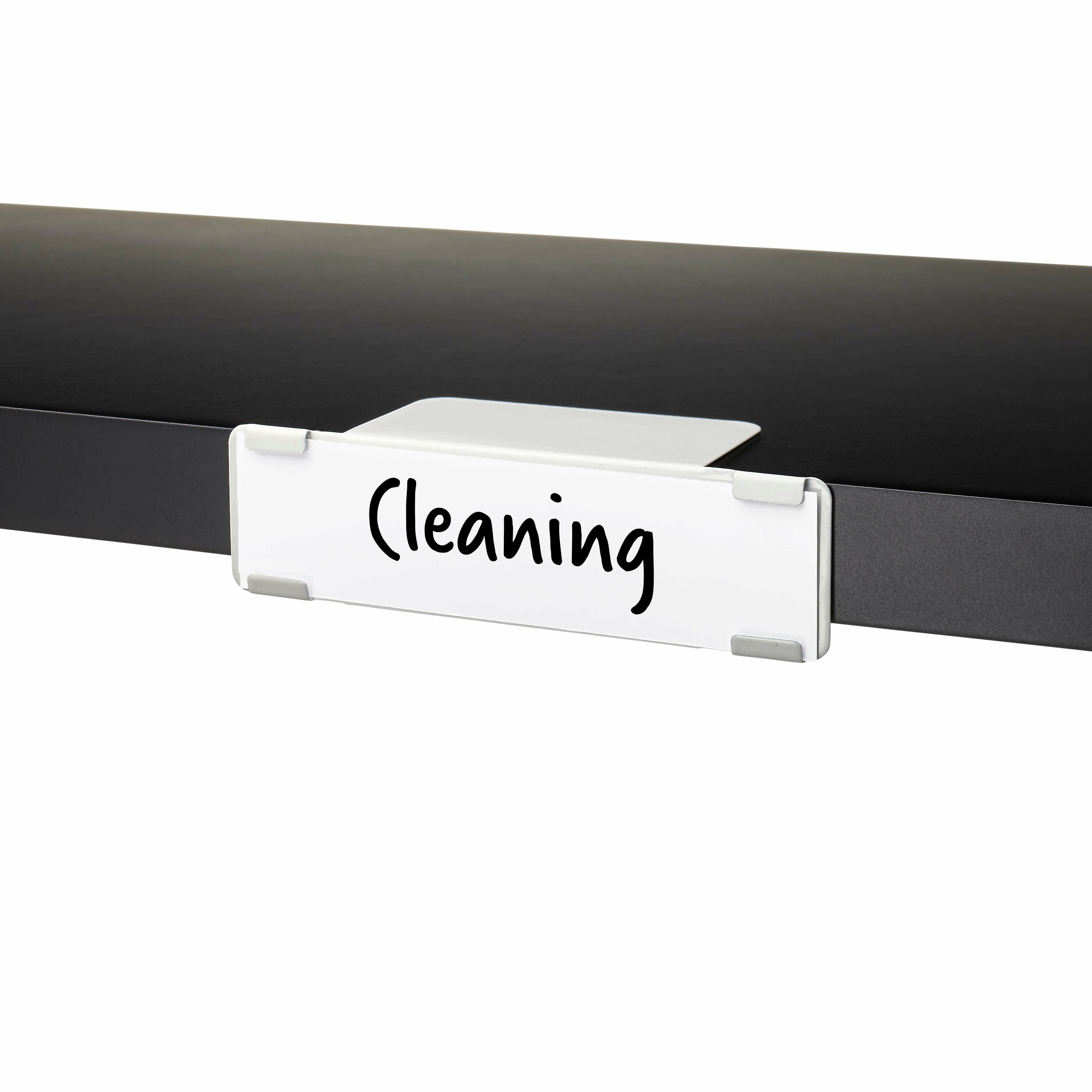 White Shelf Clip-On Label with Paper Label