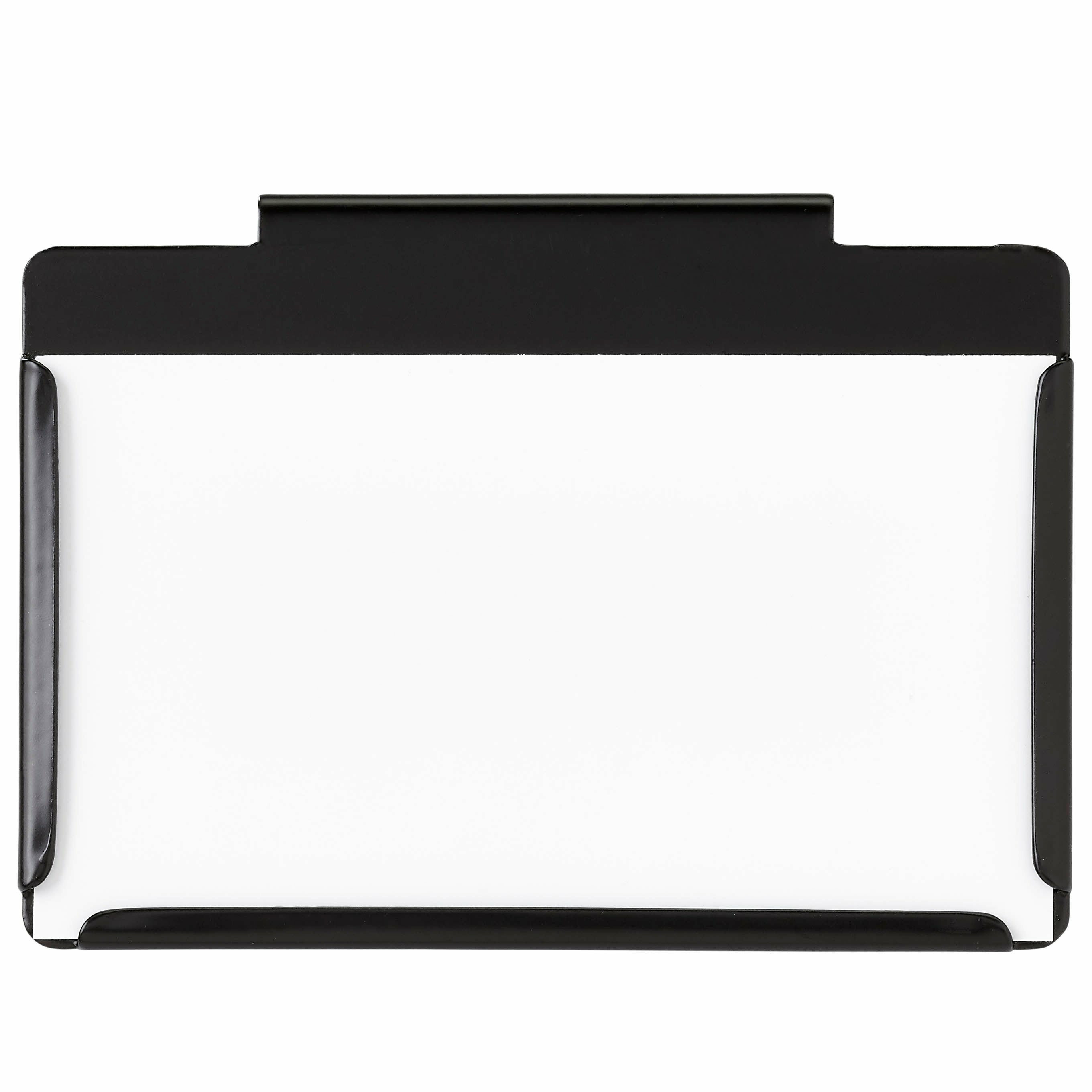 Black Bin Clip-on Label Front View With Paper Label